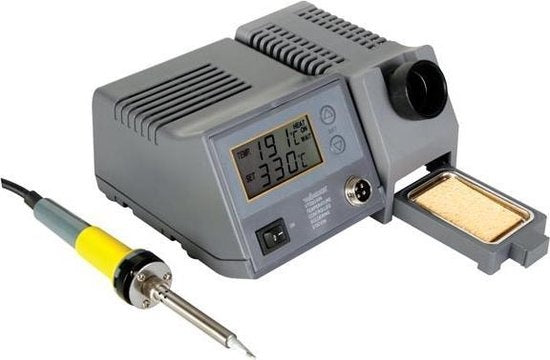 Velleman Soldeerstation, instelbaar, led-display, keramisch verwarmingselement, 48 W, temperatuurbereik 150-450 °C, grijs