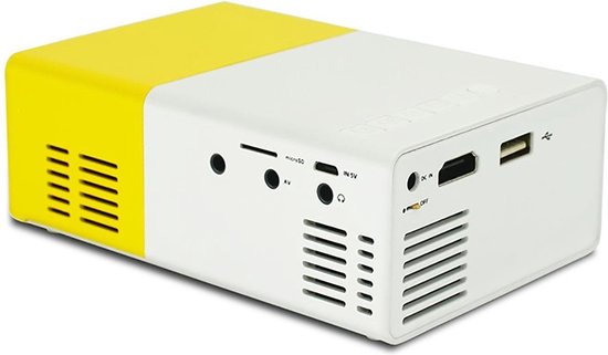 Mini Beamer - 320 x 240 - USB - HDMI - Wit - Geel - 50 lumen YG-300