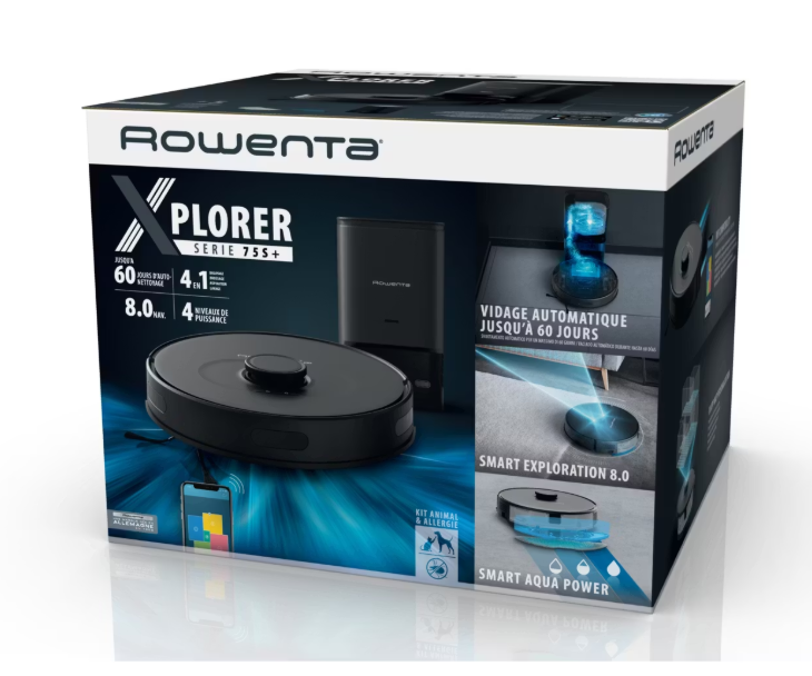 Rowenta X-Plorer Serie 75 S RR8595 – Robotstofzuiger met Automatisch Leegstation, Lasernavigatie & Dweilfunctie