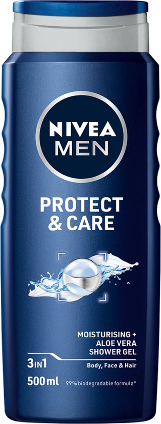 NIVEA MEN Protect & Care Douchegel - 3-in-1 Douchegel Met aloë vera - Shampoo - 500ml