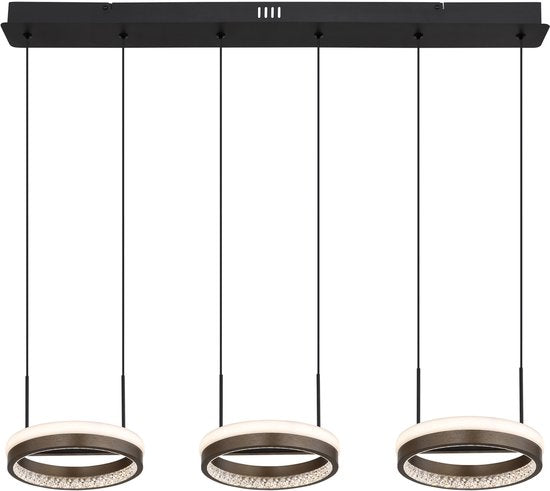 Globo - hanglamp - DELLA - zwart - metaal - grote eettafellamp - LED - 67179H2