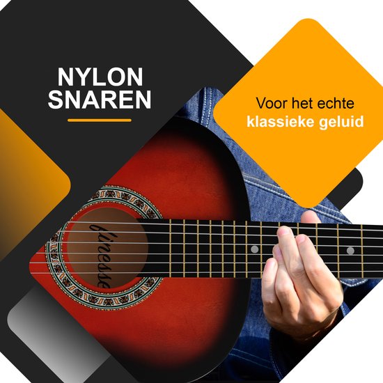 Finesse Akoestische Gitaar - Starterset - Nylon Snaren - Klassieke Gitaar - Gitaar Kind & Volwassenen
