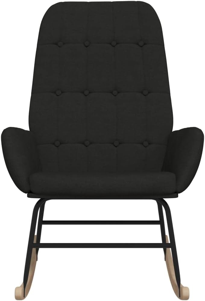 VidaXL Schommelstoel met stoffen bekleding - Zwart - 70 x 79 x 101 cm