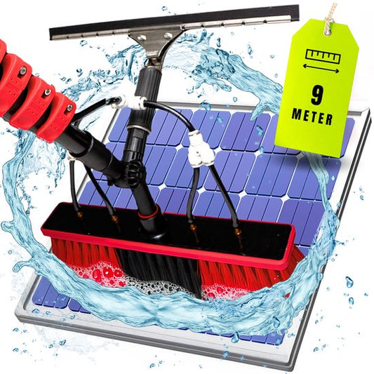 Aqualitá Telescoopsteel Ramenwassen - 9M - Waterdoorvoer - Zeem - Ramenwasser - Zonnepanelen Reiniger