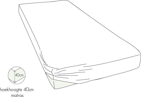 Kayori Shizu Molton Hoeslaken Stretch - 90-100x200-220 cm - Matrasbeschermer - Biologisch Katoen - Wit