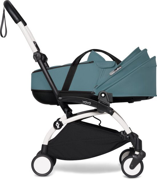Babyzen YOYO Reiswieg, Aqua - De reiswieg bevat een dikke dubbel matras, ventilerend kuipje & zonnekap - Vereist een YOYO2 frame (apart verkrijgbaar)