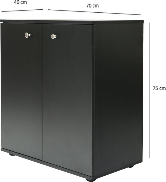 Archiefkast dressoir - opbergkast multifunctioneel - zwart