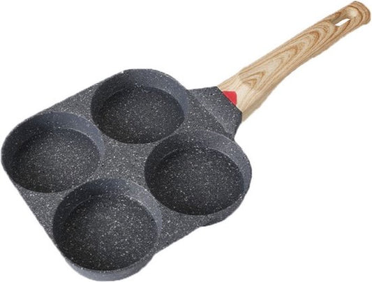 American Pancakepan - Pannenkoekenpan - Omeletpan - 4 Vakjes - Diameter 9 cm - Anti-aanbaklaag