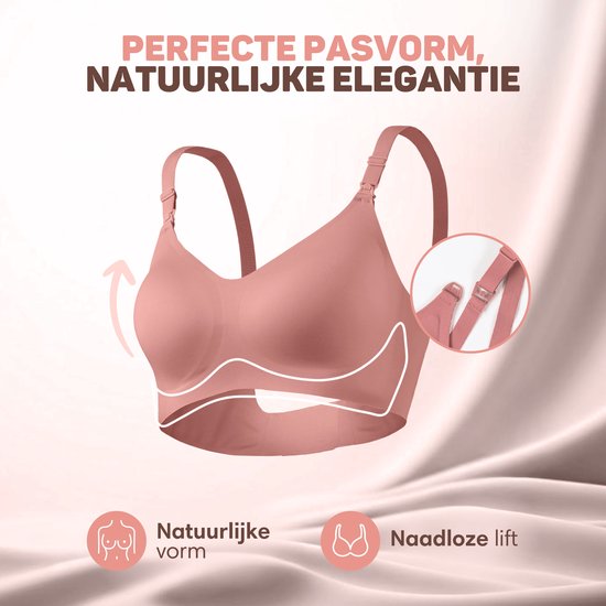 Vulpes Goods® BabyCare – Voedingsbh Zonder Beugels – Naadloos – Borstvoeding – Roze – Maat M