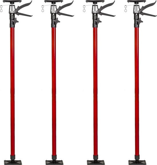 TecTake - set van 4 plafondsteunen 115 - 290 cm - rood - 402401
