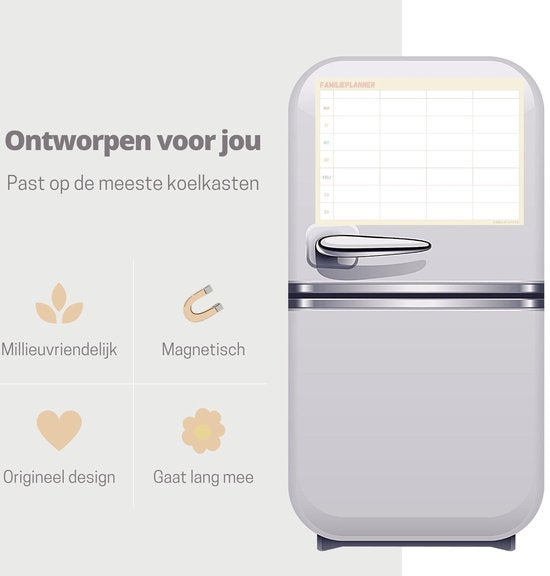 Magnetische familieplanner - weekplanner whiteboard - planner magnetisch - planbord - maandplanner magnetisch