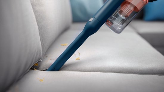 Philips Steelstofzuiger met Dweilfunctie XC5141/01 Aqua - Draadloos en Zonder Zak - Zuigmond met LED Verlichting - Kruimeldief - Batterijduur tot 60 min - Lichtgewicht - Blauw