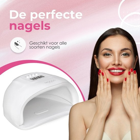 Moods Gellac Professionele Luxe UV Nagellamp - Nageldroger - Bedienbaar met Knoppen - Krachtige LED Lamp - Wit