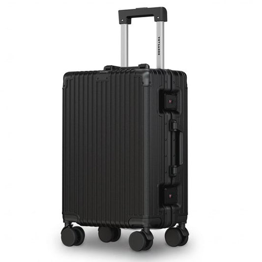 TRVLMORE Premium Handbagage Koffer - 54x35x22 cm - Spinnerwielen 360° - Dubbel TSA-cijferslot - Polycarbonaat - Ritsvrij - 40 Liter - Zwart