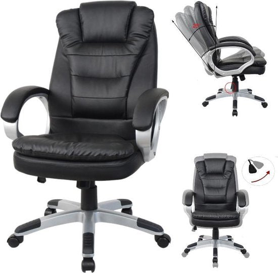 VDD Gaming Bureaustoel - Ergonomisch beweegbaar - Zwart - 62x50x115cm