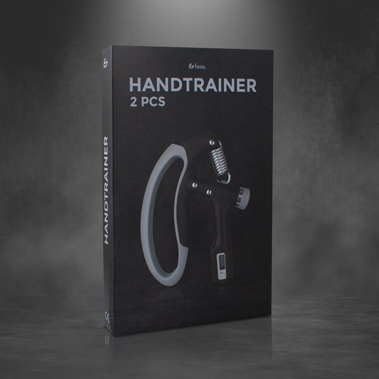 Verstelbare Handtrainer - Set van 2 - 10 tot 100 KG - Digitale Teller - Handknijper Fitness - Onderarm Grip Trainer - Zwart