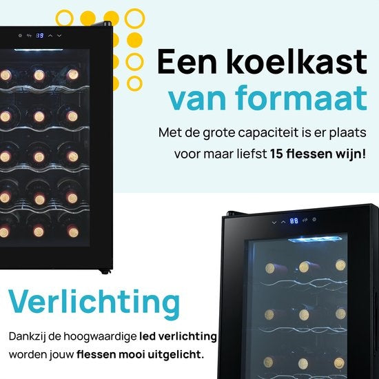 MOA WC50 - Wijnkoelkast - Wijnkoeler - Wijnklimaatkast - 15 flessen
