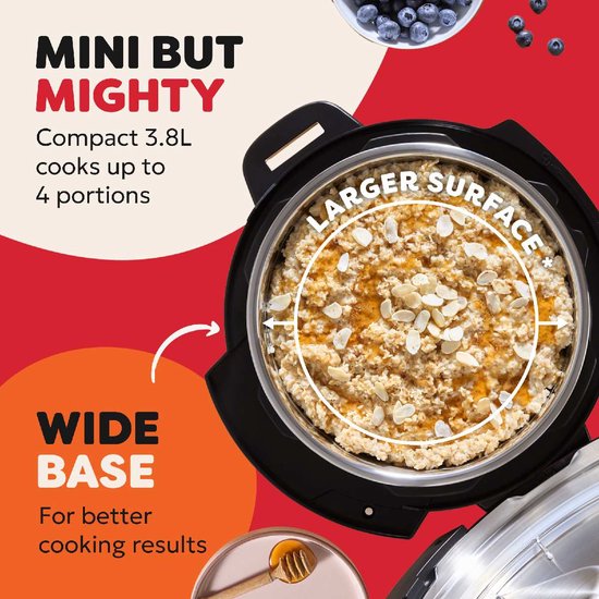 Instant Pot Classic Mini 3,8L Multicooker Black Pepper - 7-in-1 Snelkookpan - Slowcooker - Stomer - Sauteren - Yoghurtmaker - Tot 4 Porties - Compact Design - Tot 80% Energiebesparing
