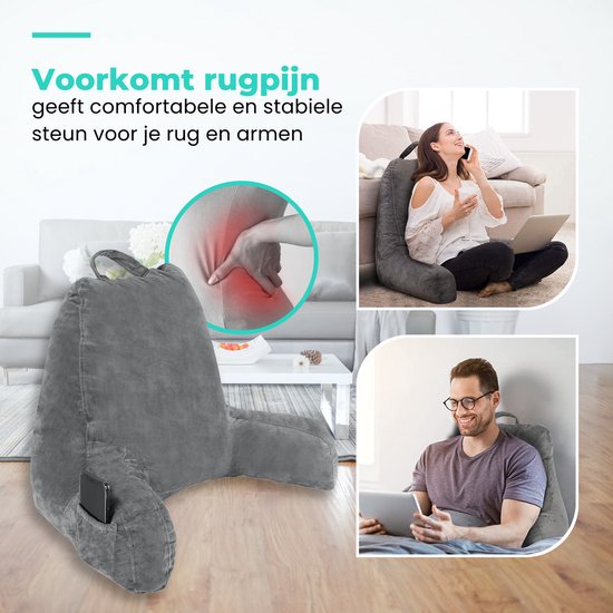 WorldWide products Leeskussen met Armsteunen - Relax kussen memory foam – voor in Bed