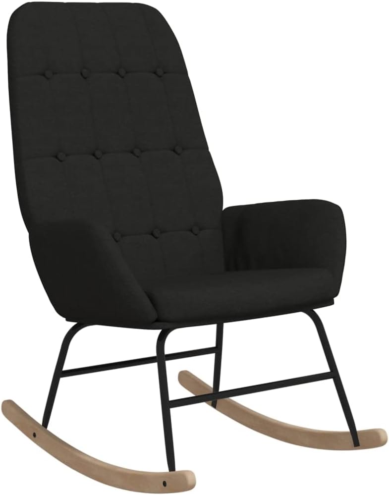 VidaXL Schommelstoel met stoffen bekleding - Zwart - 70 x 79 x 101 cm