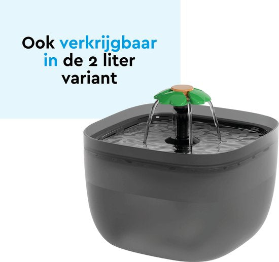 BRASQ Drinkfontein kat en hond 2,5 Liter - Waterfontein - Kattenfontein - Waterdispenser - Dieren drinkbak - Wit - BPA vrij - geruisloos - Inclusief 4 reservefilters + accessoires