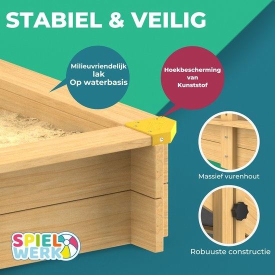 Spielwerk Zandbak - Hout Zonnedak UV 50+ Samu - 120x120x120cm