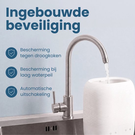 Auronic Luchtbevochtiger - 5L - Geschikt voor Slaapkamer, Babykamer, Kantoor, Woonkamer en Meer - Humidifier - BPA-Vrij - Wit