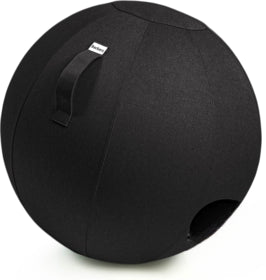 Bckz Zitbal Linnen 65 CM - Zitballen met Hoes - Balanskruk – Luxe Yoga Bal - Ergonomische Bureaustoel Bal - Zwart