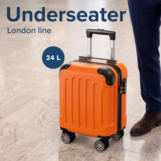 TRVLMORE Handbagagekoffer - 40x30x20 cm - Underseater - 24L - Cijferslot - 4 Wielen - Oranje