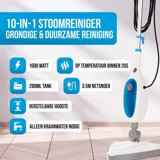 Strex 12 in 1 Stoomreiniger & Handstomer - Stoom Reinigingsmachine - Voor Harde/Zachte Ondergronden