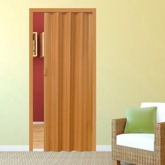 Tectake – Vouwdeur Binnendeur – 203 x 80 cm – Hazelaar Pvc – Waterbestendig – Ruimteverdeler Voor Badkamer – Plaatsbesparend Design –