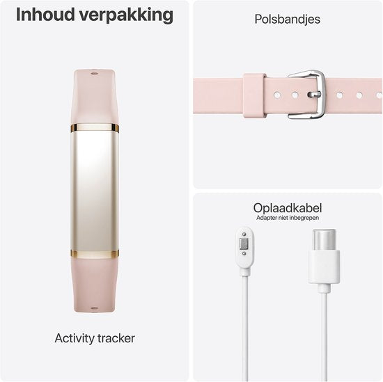 Activity Tracker - Waterdicht IP68 - Meet Hartslag, SpO₂ en Slaap - Stappenteller - Geanodiseerd Aluminium - BREND-App - Roze - BREND BR-2249