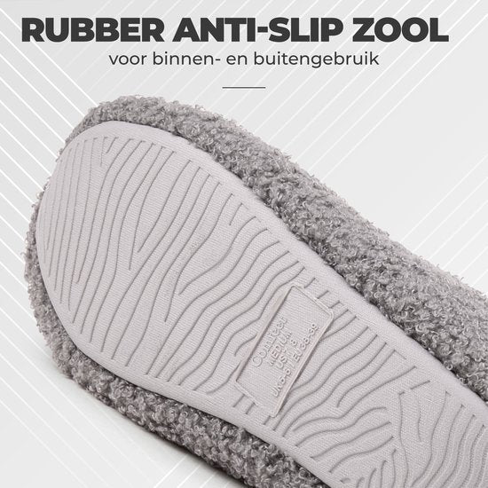 Pantoffels Dames - Sloffen - Maat 40/41 - Grijs - Anti-slip - Comfeet