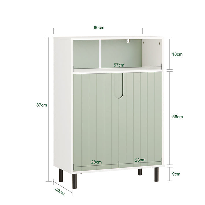 SoBuy Badkamerkast - 2 Deurs - 60 x 30 x 87 cm - Wit