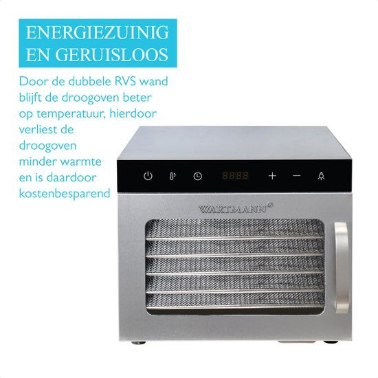 Wartmann 2206 DH voedseldroger, droogoven, dehydrator, RVS, 6-laags.
