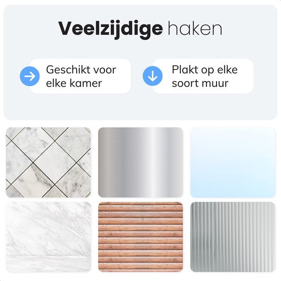 Zelfklevende Handdoekhaakjes - 1 stuk - Mat zwart - Handdoekhouder Badkamer - handdoekklemmetjes - Wandhaken - Deurhaken - Ophangsysteem Schilderijen - Plakhaakjes - Kapstokhaak - Zuignap Met Haak