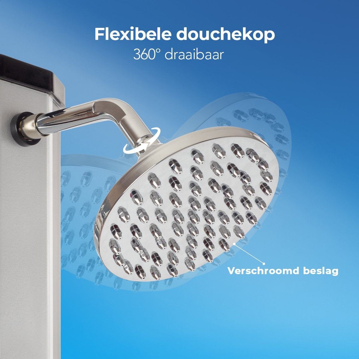 LifeGoods Buitendouche - Solar - 360° Draaibare Douchekop - 35L - Zwart/Zilver