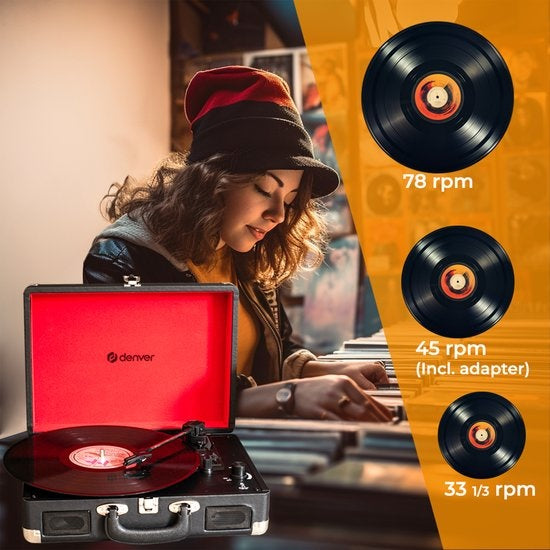 Denver Platenspeler - Ingebouwde Speakers - Incl. PC Software - Auto-stop - Retro - VPL120 - Zwart
