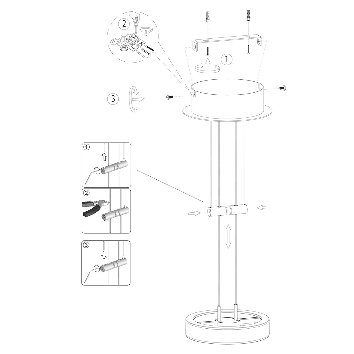 Hanglamp Piola 3500ST Staal Hoogte Verstelbaar Modern Steinhauer