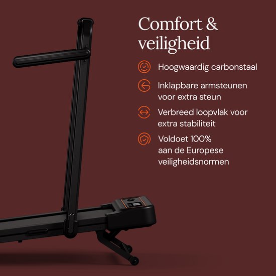 Moov Run Plus Loopband Inklapbaar met Helling 15% - 1-14 km/u Treadmill - Walking Pad - Opvouwbare Wandelband - Incl. Accessoires