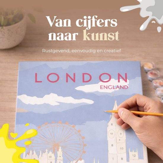 Rubye® Mini Schilderen op Nummer - New York - Inclusief Verf en Penselen - Volwassenen & kinderen - 15x20cm