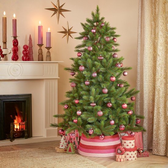 Triumph Tree Wyoming Kerstboom Serie - Kerstversiering voor in Huis met Volle Dennentakjes - Kunstboom met Realistische PVC Hardneedle Naalden - Groene Spar - H230 x Ø165 cm
