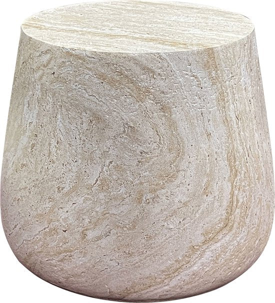 House Nordic – Sidetable Bonn – Scandinavisch Design – Rond – Naturel – Ø47,5 cm – Compact – Duurzaam – Fiberclay