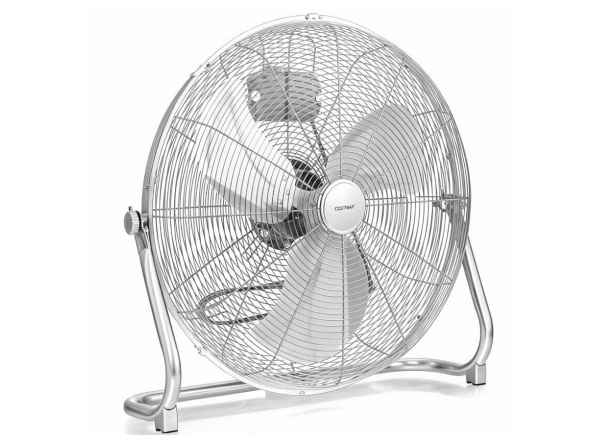Coast Vloerventilator 50 cm Diameter - Industriële Ventilator met 145° Kantelhoek - 3 Snelheden - 62x20x59 cm - Zilver