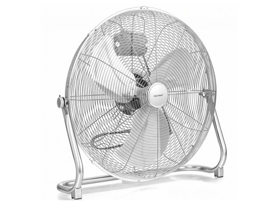 Coast Vloerventilator 50 cm Diameter - Industriële Ventilator met 145° Kantelhoek - 3 Snelheden - 62x20x59 cm - Zilver
