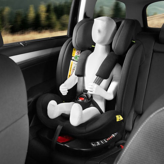 tectake® Draaibare Autostoel - Kinderstoel - i-Size goedkeuring - Isofix autostoel - Zitverhoger - Kinderzitje auto - Autostoeltje - 5-punts-gordel - Vanaf geboorte tot 150cm/36kg