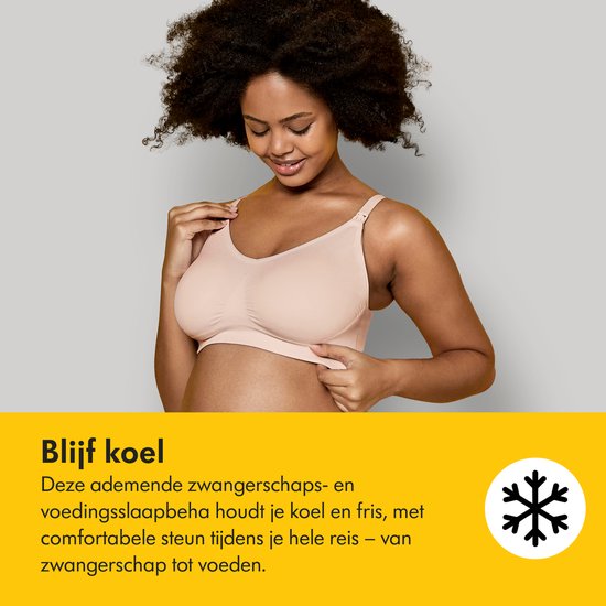 Medela Keep Cool Ultra bh - Naadloze voedingsbh - Zwangerschapsbh met 6 ademende zones - Soft Touchmateriaal – Comfortabel en ondersteunend - Zwart - Maat L