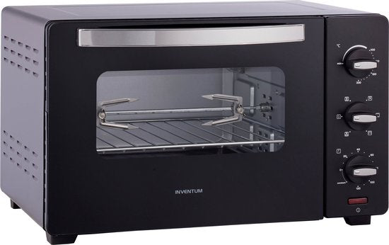 Inventum OV307B Vrijstaande oven - 30L - Hetelucht - Draaispit - 100-230°C - 5 ovenstanden - Zwart