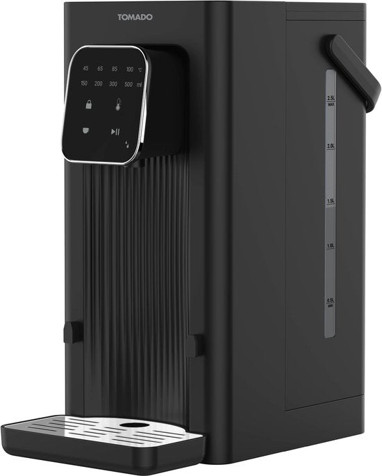 Tomado TWD2503B Heetwaterdispenser - Instant waterkoker - 2,5 liter - Digitaal display - Temperatuurinstelling - Afneembaar waterreservoir - Inclusief waterfilter