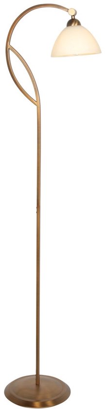 Anthea 4330BR klassieke vloerlamp brons met marmerlook glas hoogte 140 cm Steinhauer